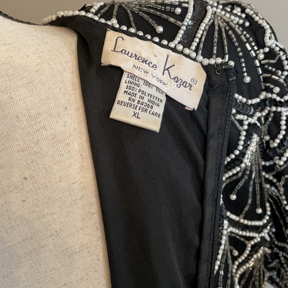 Laurence Kazar sequin pearl dress 100% silk maxi - Picture 12 of 12